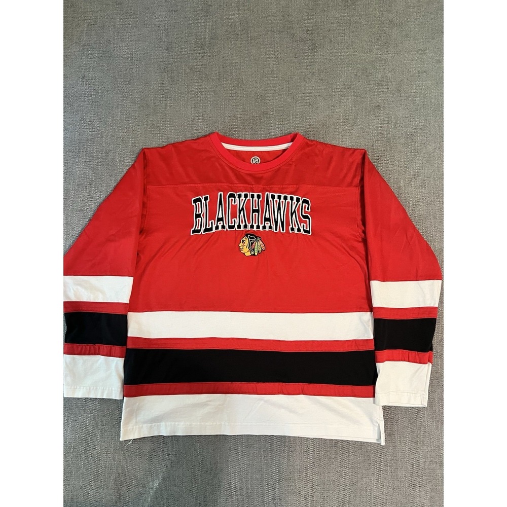 NHL Chicago Blackhawks Hockey Jersey Shirt‎ Red Adult Mens Size L 42/44
